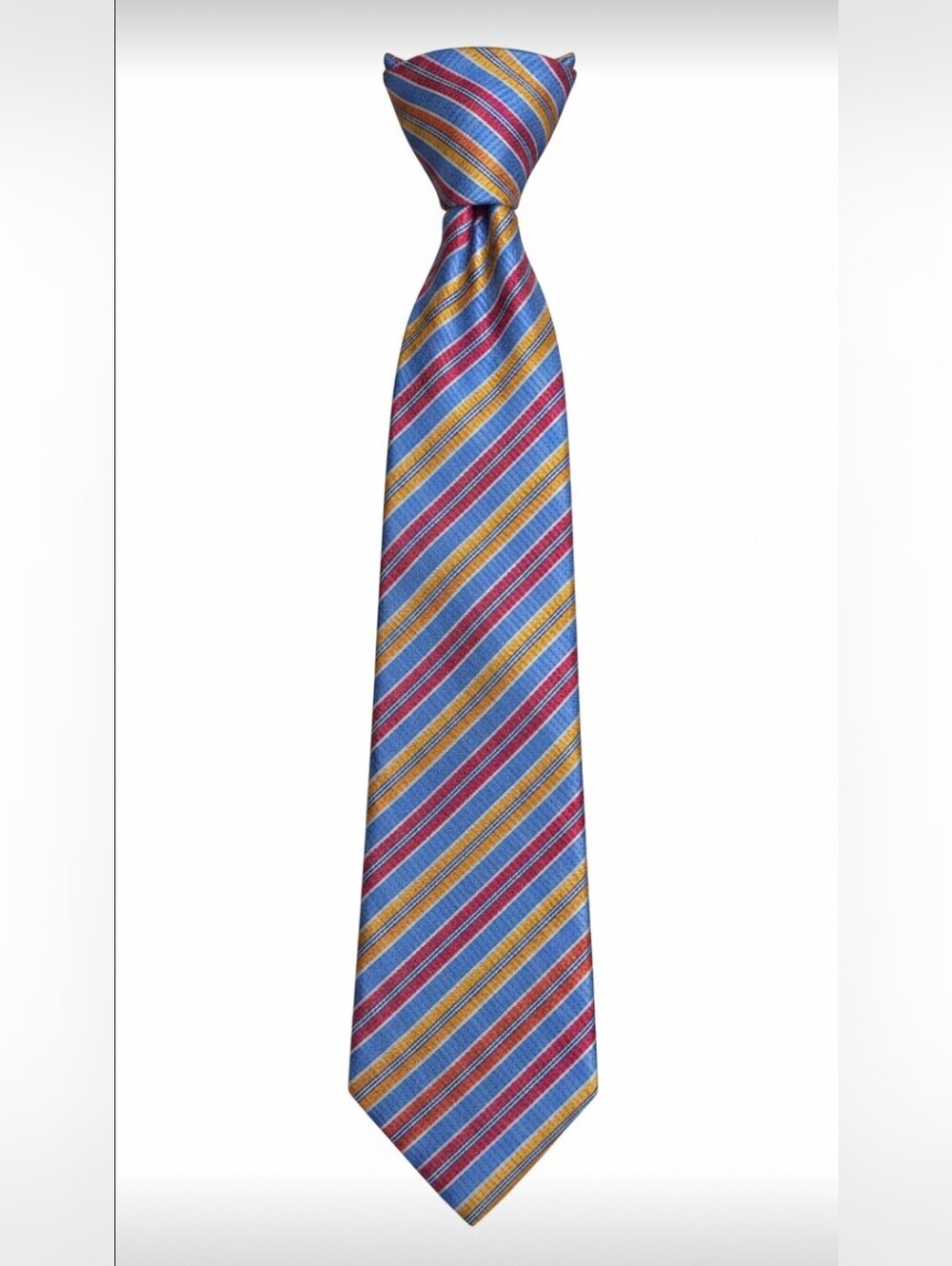 Holland & Sherry Striped Blue, Red & Gold Men's Tie